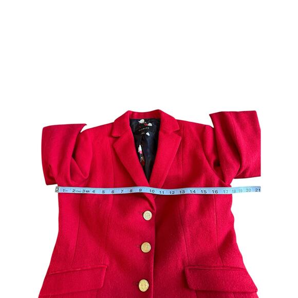 Talbots Red Office Work Career Business Preppy Wool Blend Aberdeen Blazer Size 2 - Picture 10 of 12